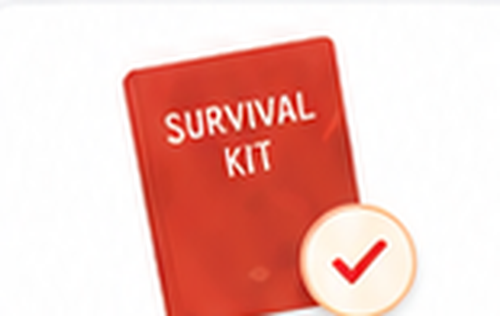 Phrases and survival kits illustration